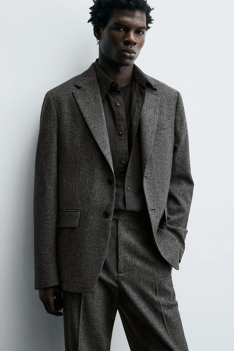 LIMITED EDITION WOOL TEXTURED SUIT BLAZER