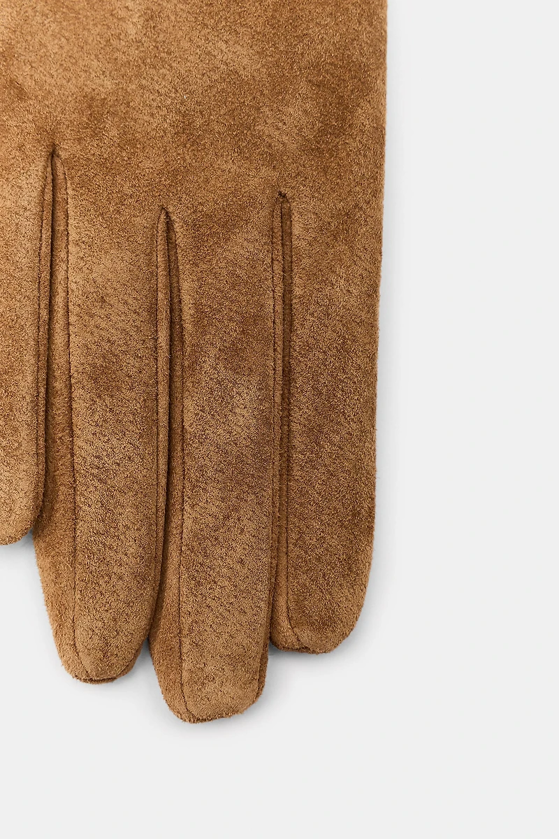 GANTS EN CUIR DE DAIM 100 % À PLIS
