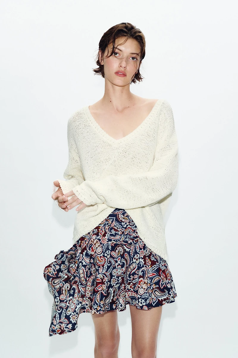 ASYMMETRIC PRINTED SKORT