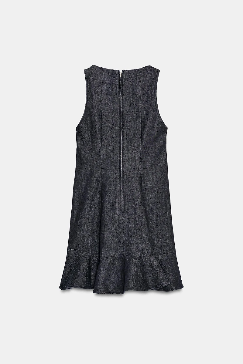 ROBE EN DENIM TRF À VOLANT