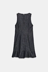ROBE EN DENIM TRF À VOLANT