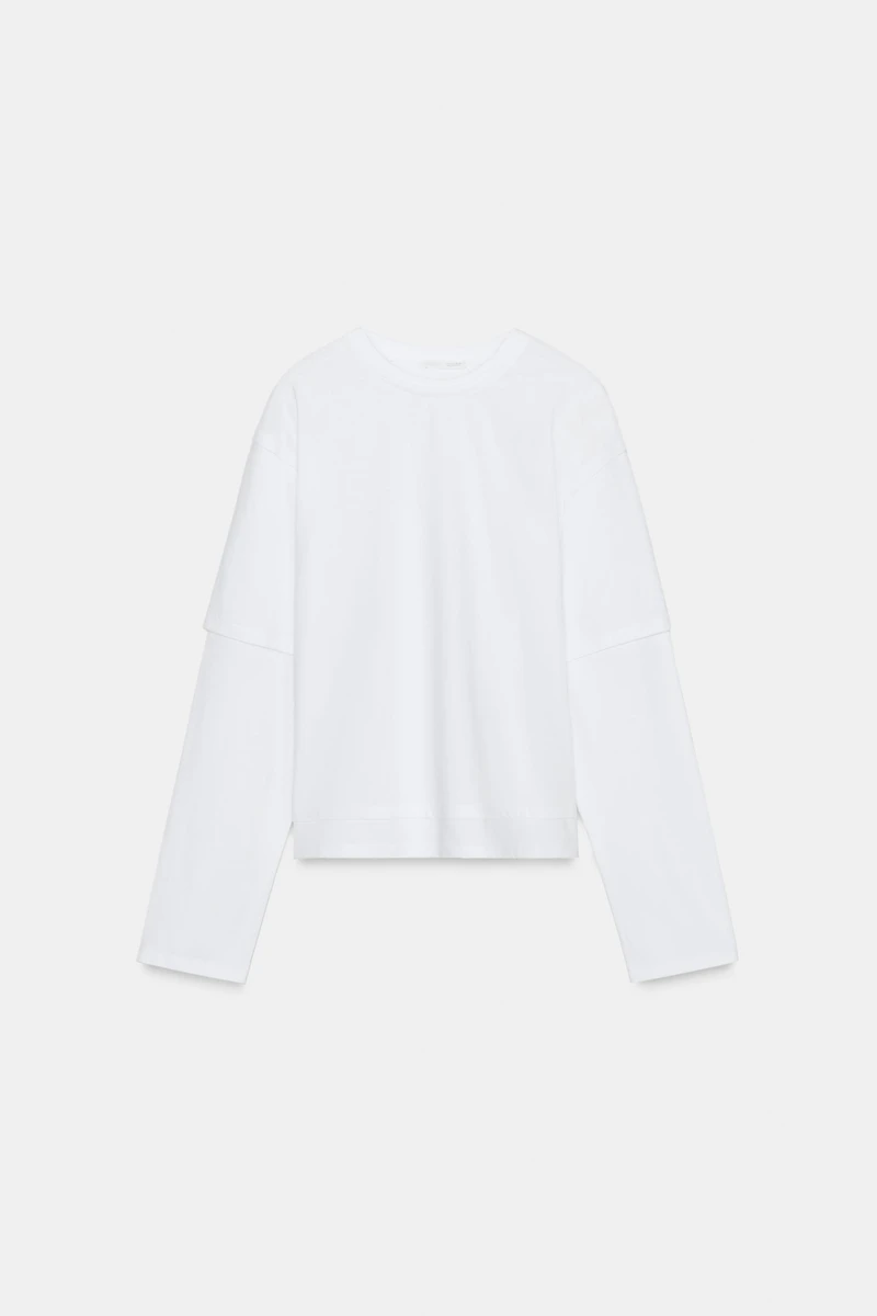 DOUBLE EFFECT LONG SLEEVE T-SHIRT