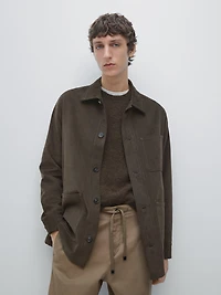 Twill overshirt with pockets