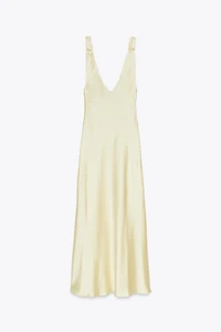 SATIN MIDI DRESS WITH TIES