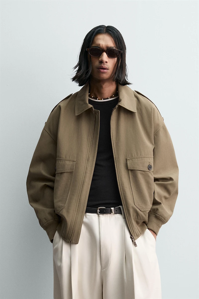 RELAXED FIT VISCOSE-COTTON JACKET