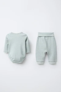 STRIPED SAORUEL BODYSUIT AND PANTS SET
