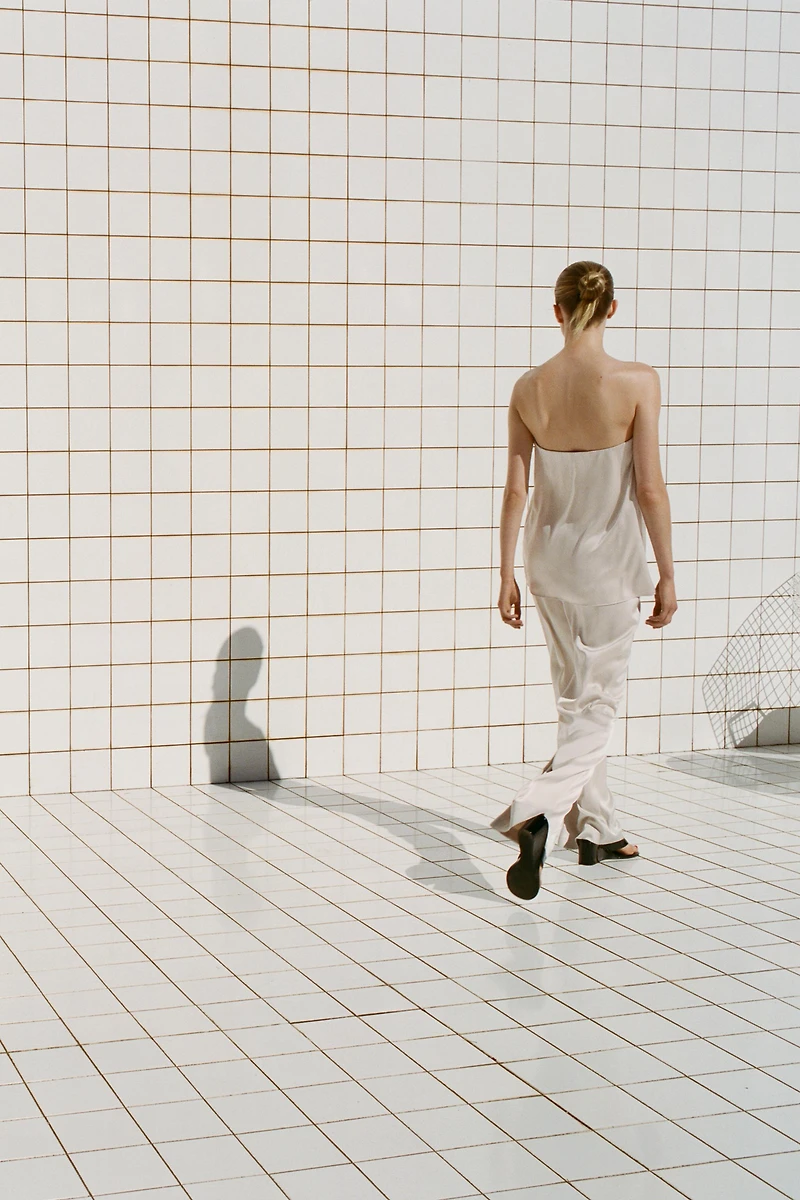 PANTALON SATINÉ TAILLE HAUTE