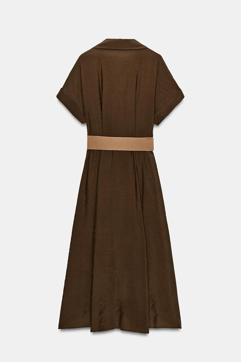 BELTED MIDI DRESS