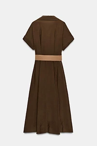 BELTED MIDI DRESS