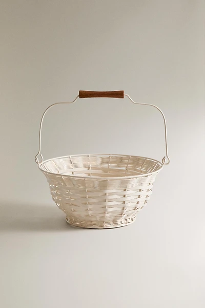 WOOD HANDLE BASKET