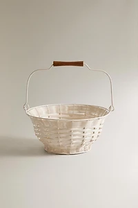 WOOD HANDLE BASKET