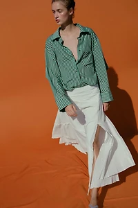 ASYMMETRIC RUSTIC FABRIC SKIRT