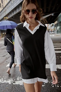 ROBE COURTE BIMATIÈRE POPELINE