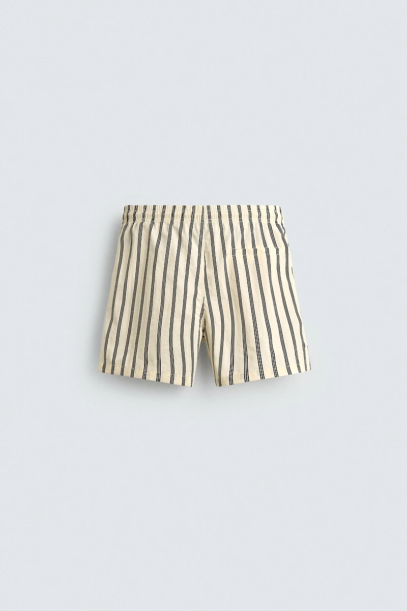 MID-LENGTH STRIPED SWIMSHORTS