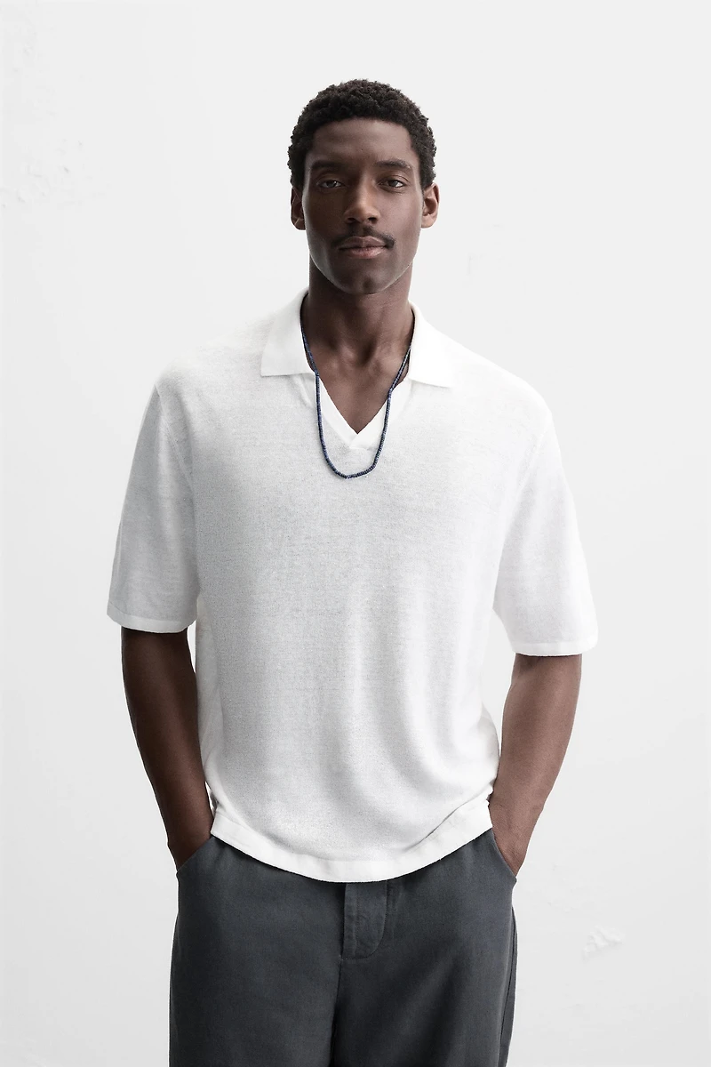 100% HEMP KNIT POLO SHIRT