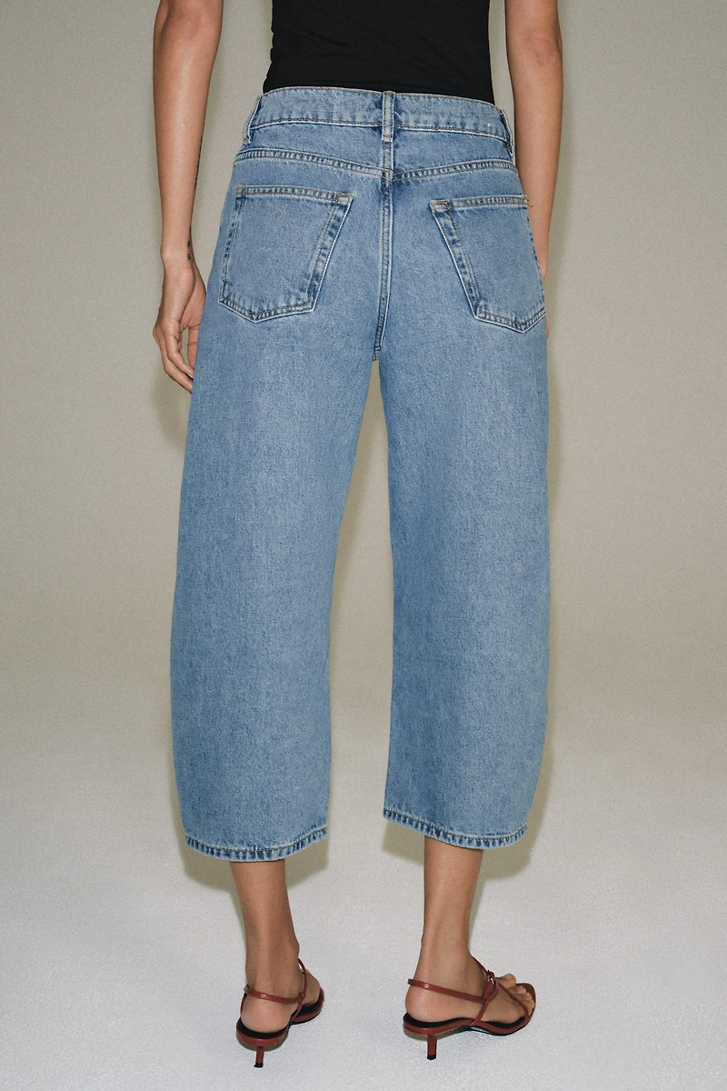 ZW COLLECTION MID-RISE CAPRI BALLOON JEANS