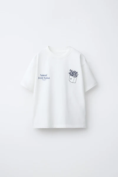 EMBROIDERED AND TEXT T-SHIRT