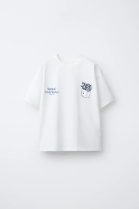 EMBROIDERED AND TEXT T-SHIRT