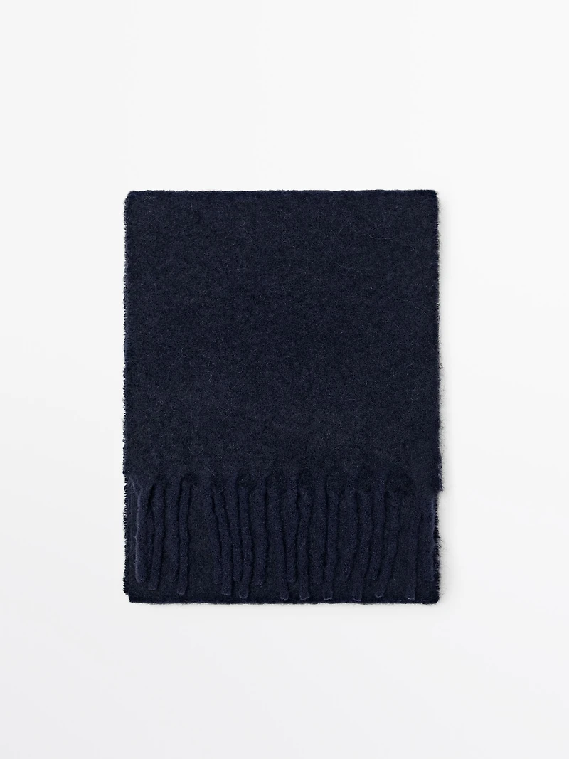 Écharpe à franges laine et alpaga