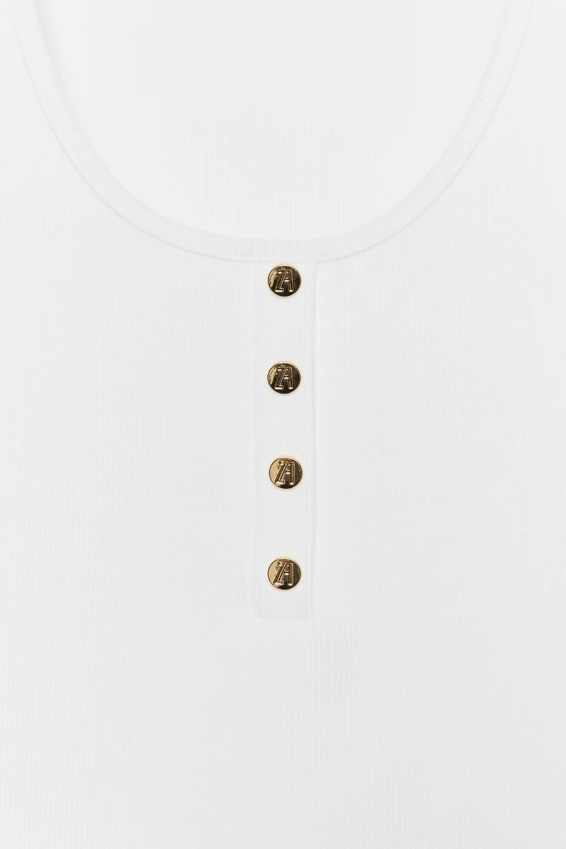 COTTON BUTTON-UP TOP