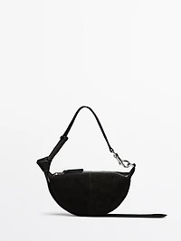 Split suede leather mini crossbody bag