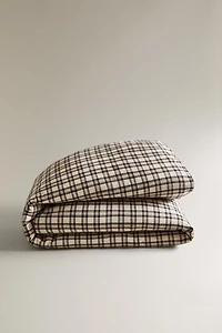 CHILDREN’S CHECK FLANNEL CHRISTMAS DUVET COVER