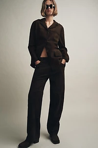 100% SUEDE LEATHER BLAZER ZW COLLECTION LIMITED EDITION
