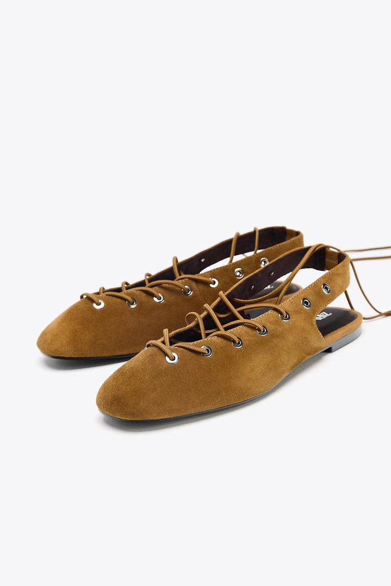 CHAUSSURES OUVERTES À L'ARRIÈRE NOUER EN DAIM
