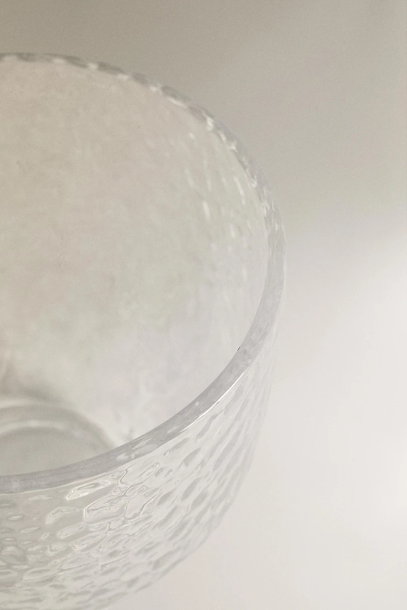 TASSE VERRE RELIEF NID D'ABEILLE