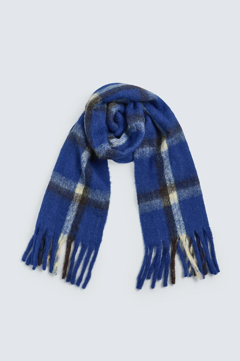 BRUSHED PLAID SCARF