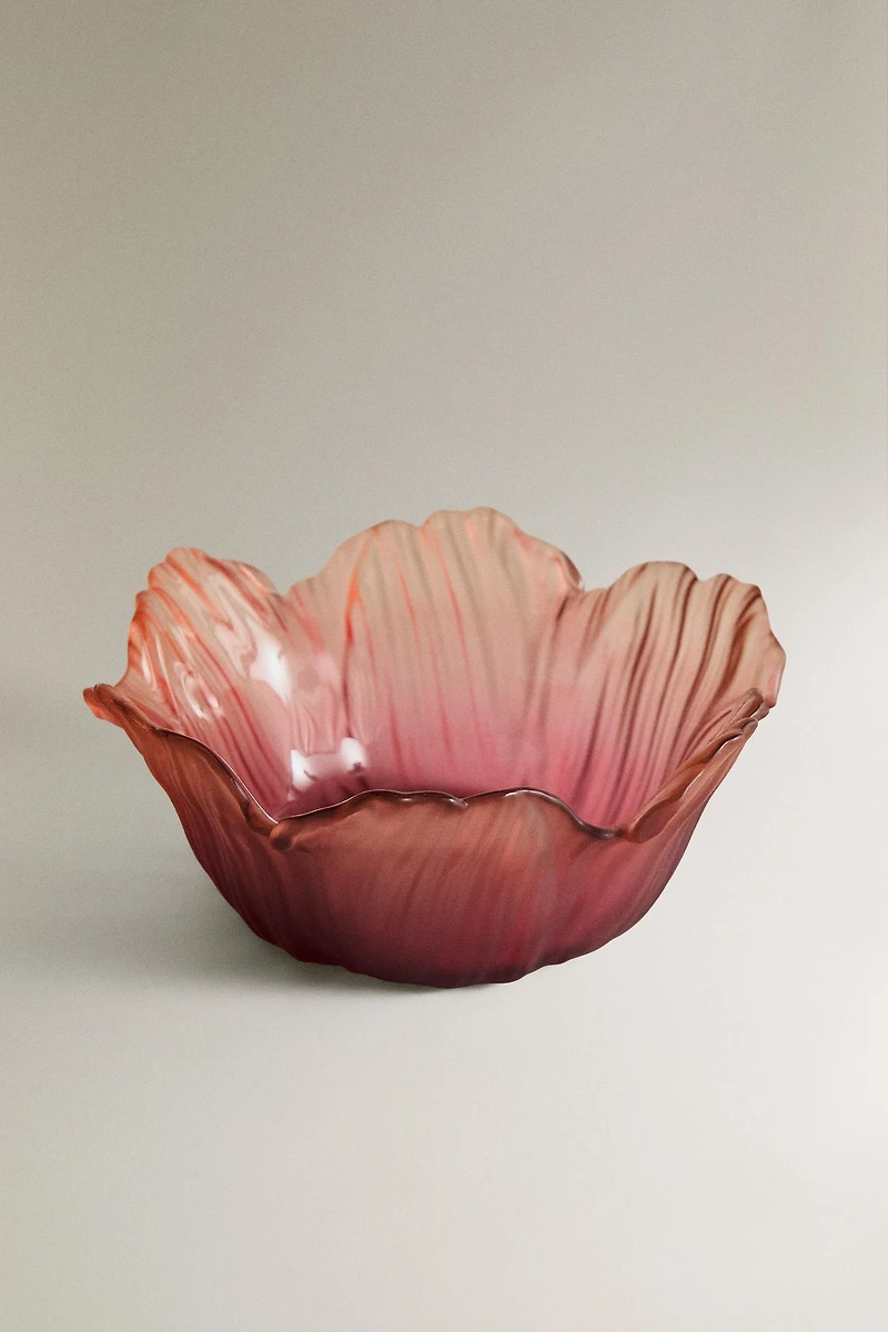 GLASS FLOWER BOWL