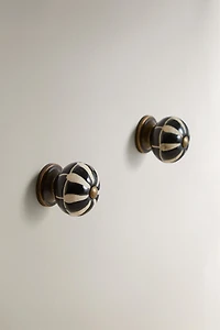 SET OF STRIPED CERAMIC KNOBS (SET OF 2)