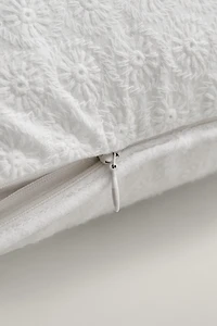 HOUSSE DE COUSSIN FLEURS BRODÉES