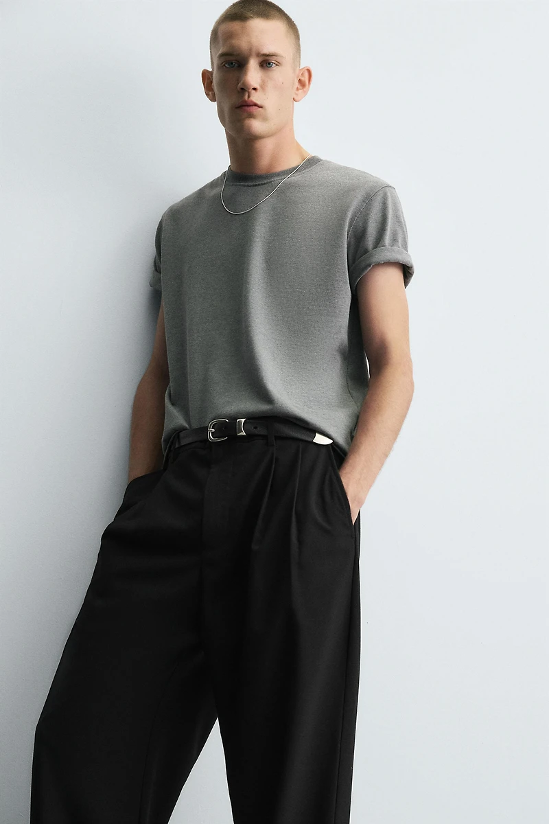 PLEATED WIDE FIT PANTS
