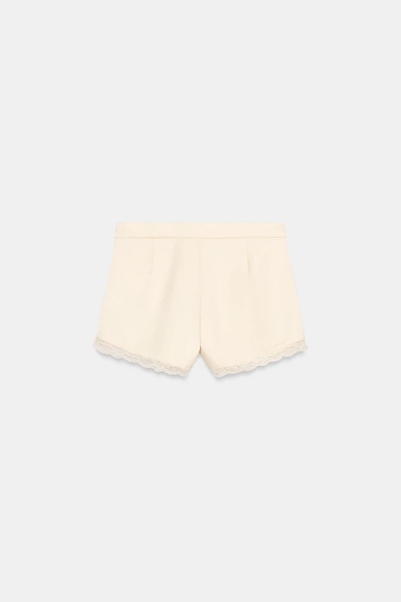 SATIN LACE SHORTS