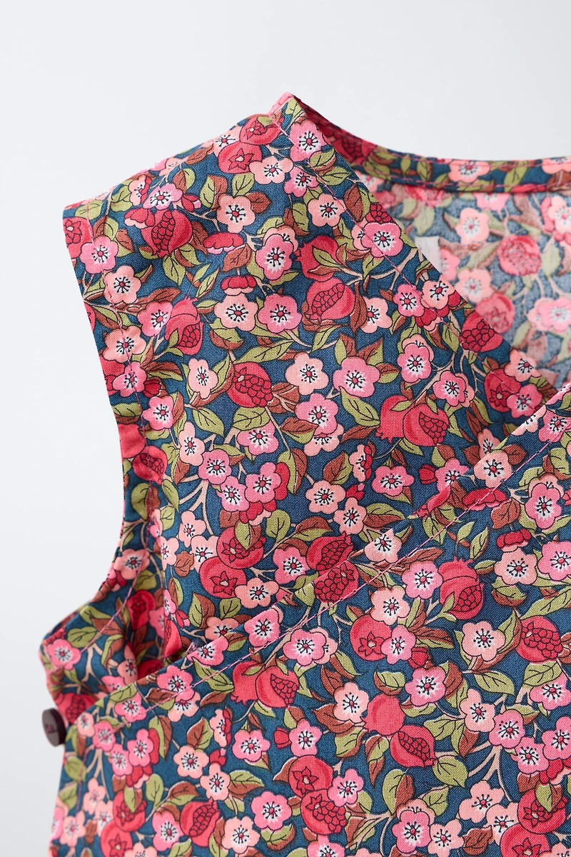 FLORAL PRINT ROMPER MADE WITH LIBERTY FABRIC