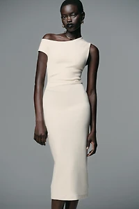 RUCHED MIDI DRESS