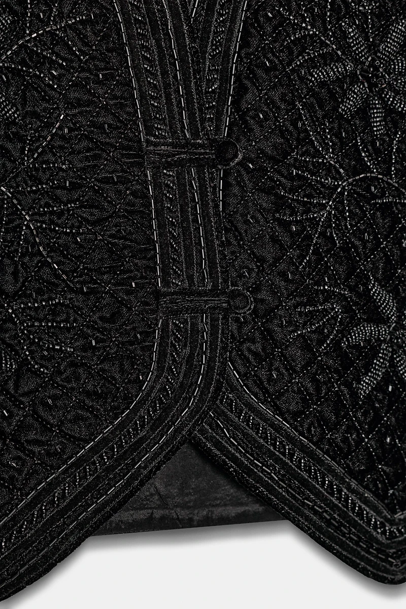ZW COLLECTION LIMITED EDITION EMBROIDERED VELVET VEST