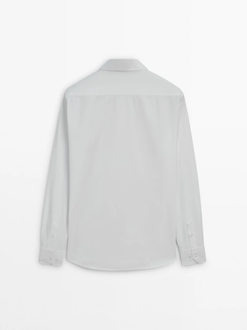 Chemise slim en popeline 100 % coton