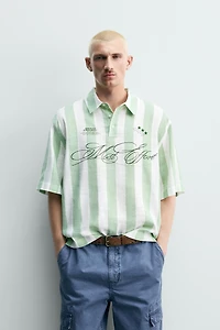 PRINTED GRAPHIC BOXY FIT POLO SHIRT
