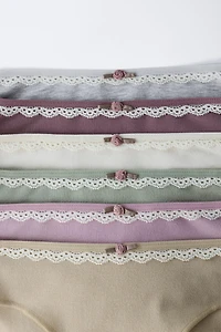 AGES 6-14 / SIX-PACK OF LACE UNDERWEAR