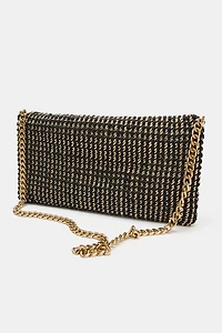METALLIC FABRIC CROSSBODY BAG