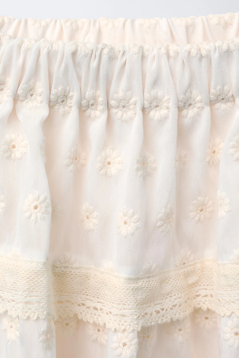 JUPE BRODERIES DENTELLE