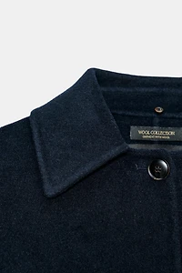 ZW COLLECTION WOOL BLEND FAUX FUR COLLAR JACKET