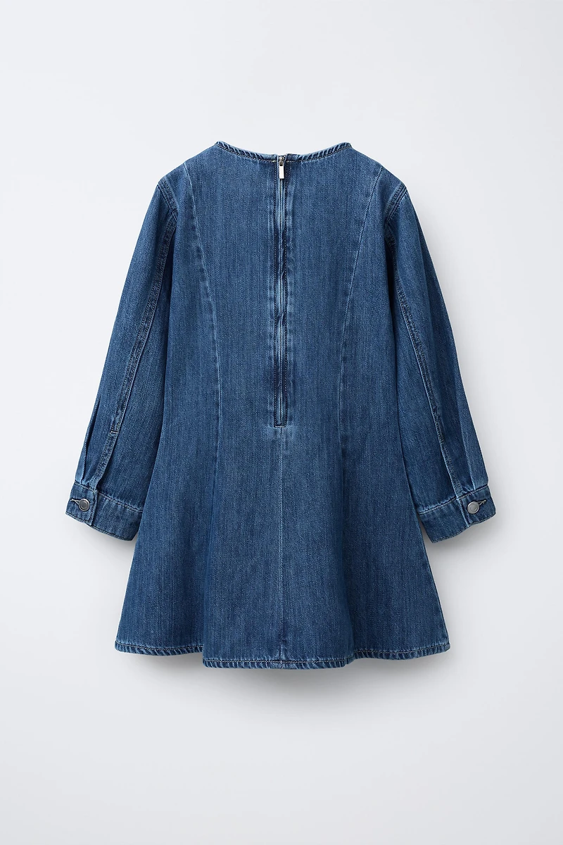 CUT DENIM DRESS