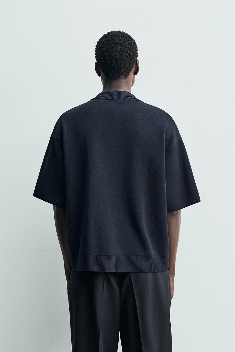 KNIT ZIP POLO SHIRT