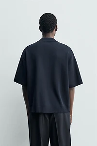 KNIT ZIP POLO SHIRT