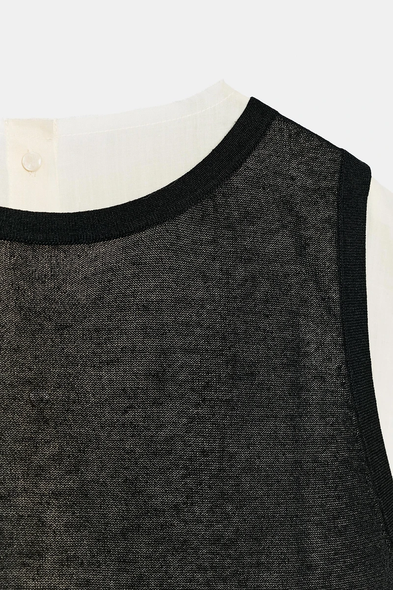 COMBINATION KNIT TOP