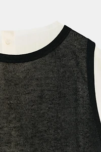 COMBINATION KNIT TOP