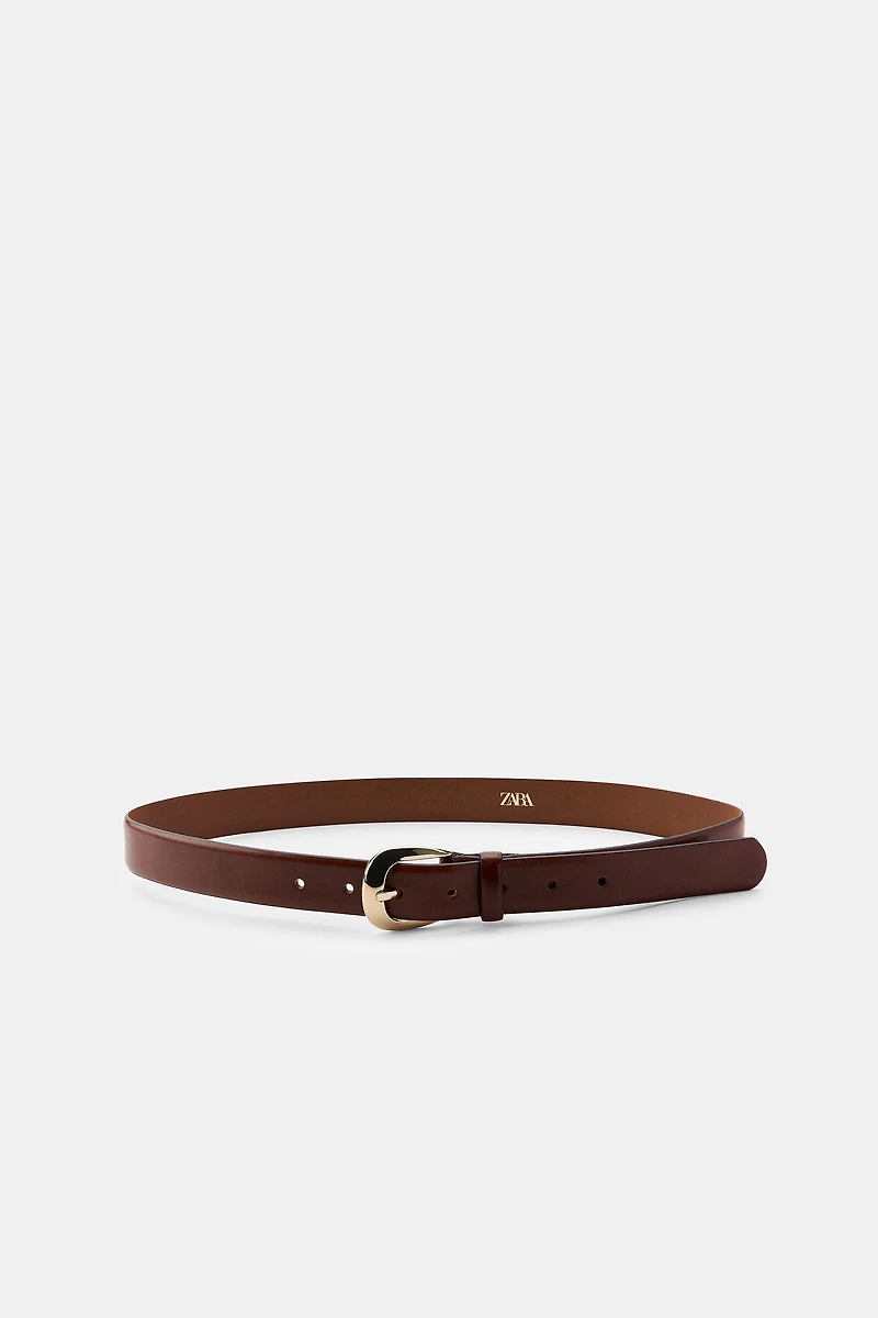 OVAL BUCKLE LEATHER BELT